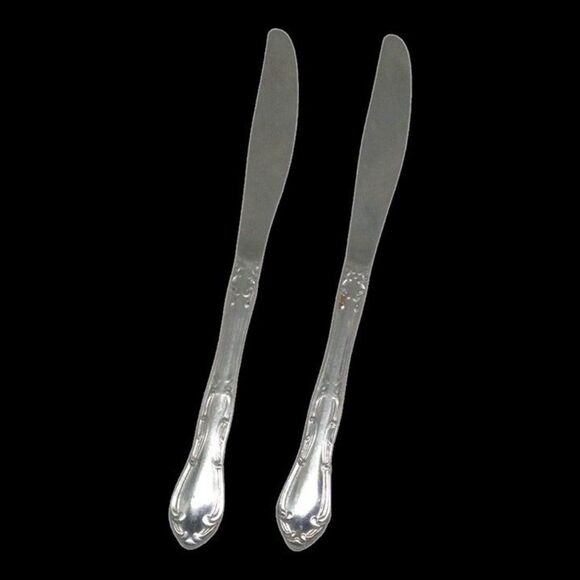 Frank Smith Stainless Steel FSS11 Dinner Knife-Japan-Electro Plated-Vintage-2 Pc - Picture 2 of 5